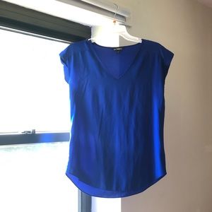 Royal Blue V-neck Blouse